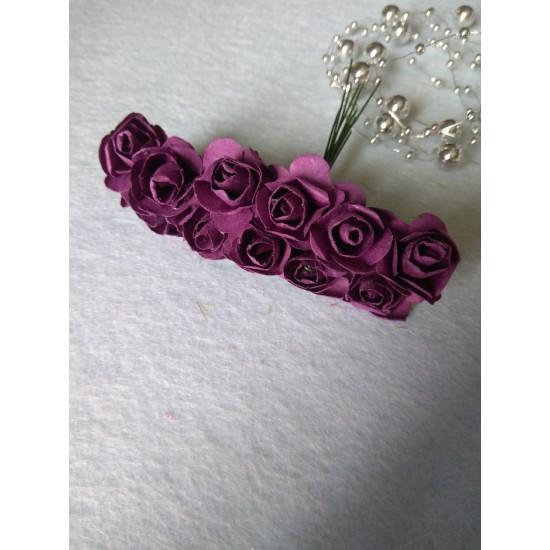 Розочки бумажные в пучках 1,5 см цв. темно-фиолетовый, цена за пучок